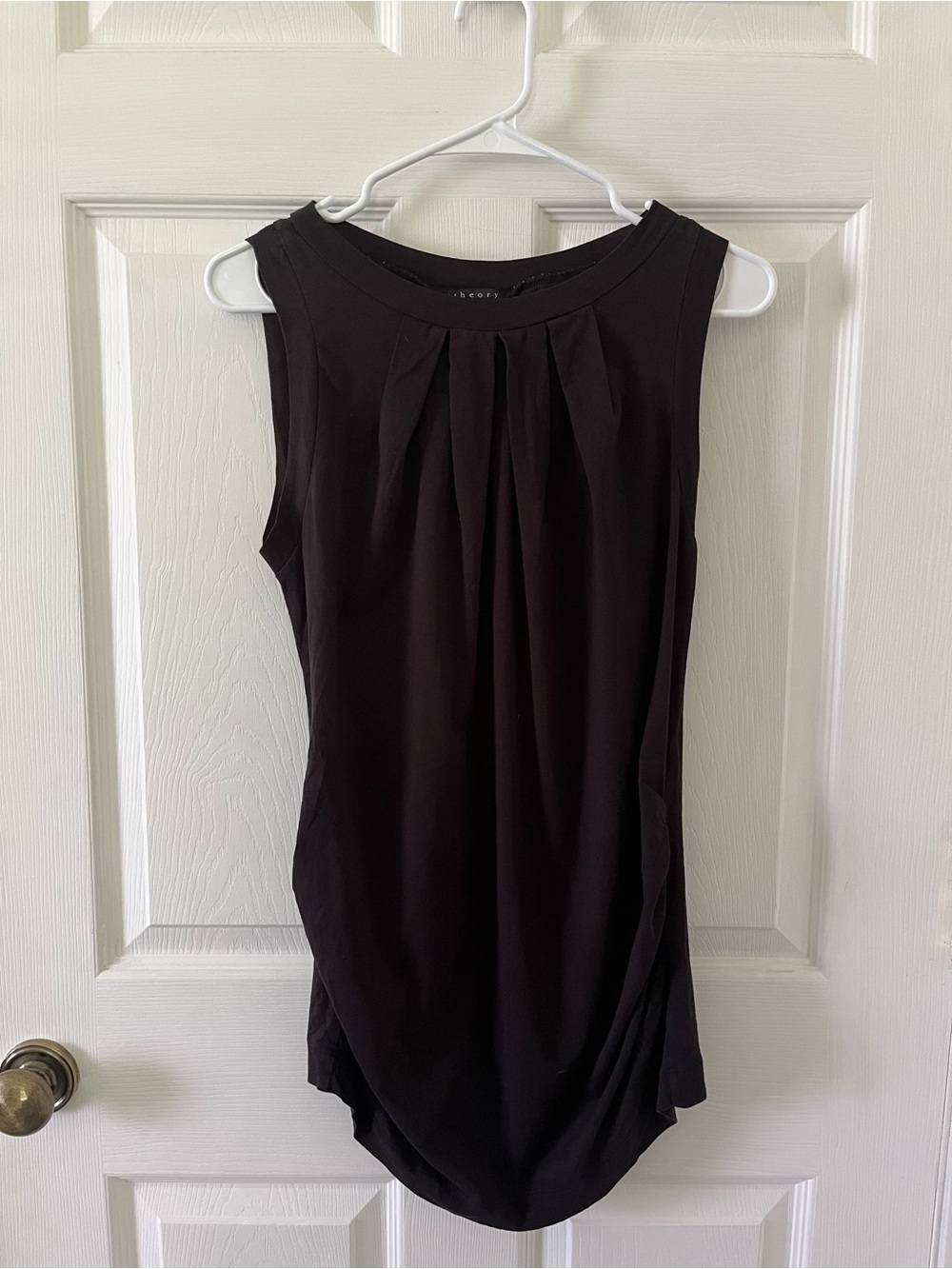 Theory Black Pleated Long Top